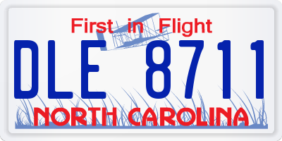NC license plate DLE8711
