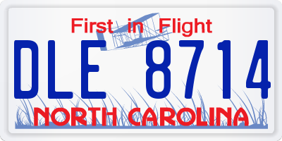 NC license plate DLE8714