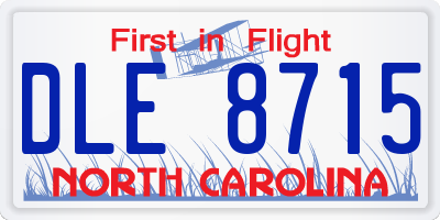 NC license plate DLE8715