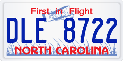 NC license plate DLE8722