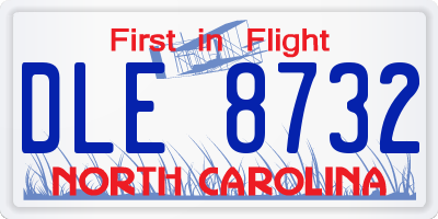 NC license plate DLE8732