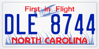 NC license plate DLE8744