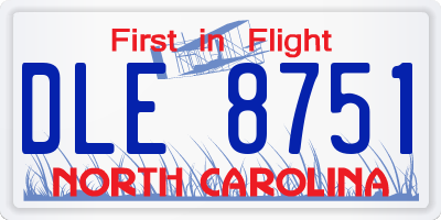 NC license plate DLE8751
