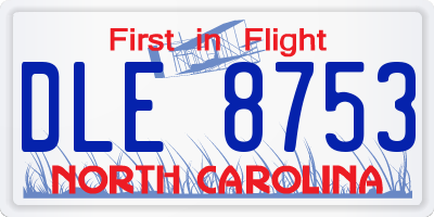 NC license plate DLE8753