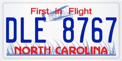 NC license plate DLE8767