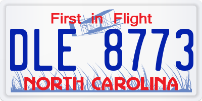 NC license plate DLE8773
