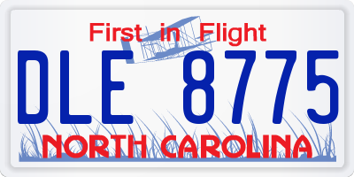 NC license plate DLE8775
