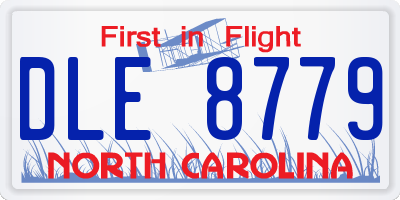 NC license plate DLE8779