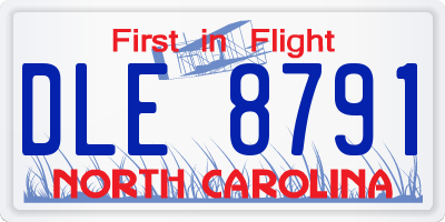 NC license plate DLE8791
