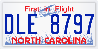 NC license plate DLE8797