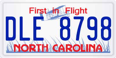 NC license plate DLE8798