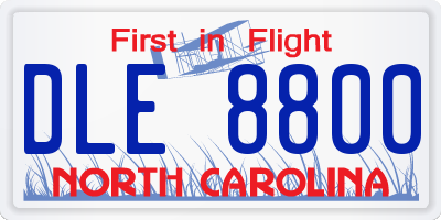 NC license plate DLE8800