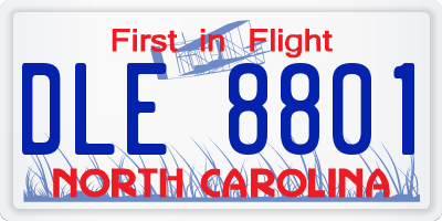 NC license plate DLE8801
