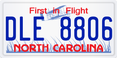 NC license plate DLE8806