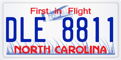 NC license plate DLE8811