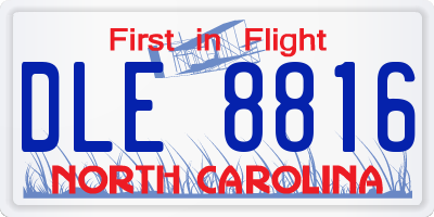 NC license plate DLE8816