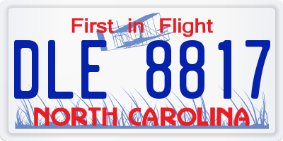 NC license plate DLE8817