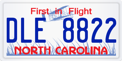 NC license plate DLE8822