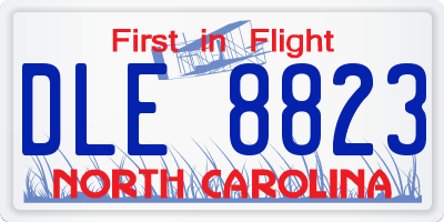 NC license plate DLE8823