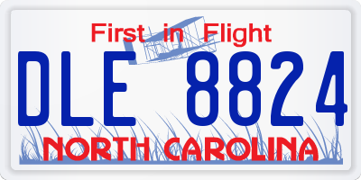 NC license plate DLE8824