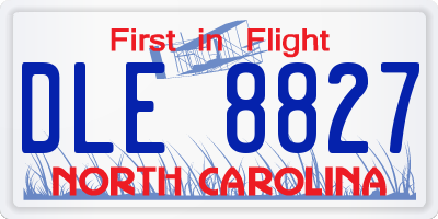 NC license plate DLE8827