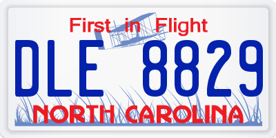 NC license plate DLE8829