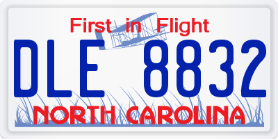 NC license plate DLE8832