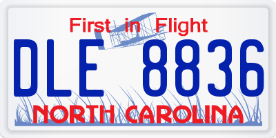 NC license plate DLE8836