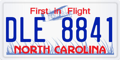 NC license plate DLE8841