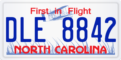 NC license plate DLE8842