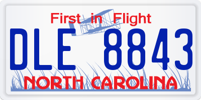 NC license plate DLE8843