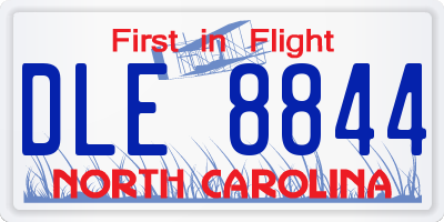 NC license plate DLE8844