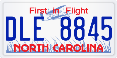 NC license plate DLE8845