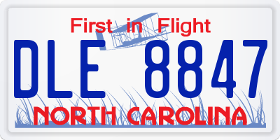 NC license plate DLE8847