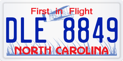 NC license plate DLE8849