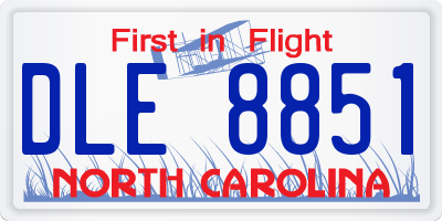 NC license plate DLE8851