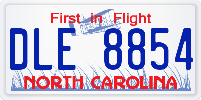 NC license plate DLE8854