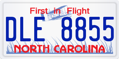 NC license plate DLE8855