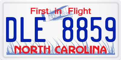 NC license plate DLE8859