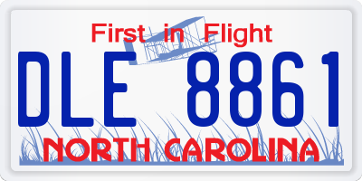 NC license plate DLE8861