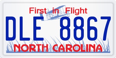 NC license plate DLE8867