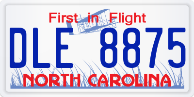 NC license plate DLE8875