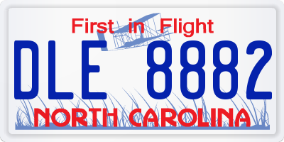 NC license plate DLE8882