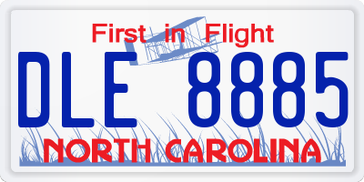 NC license plate DLE8885