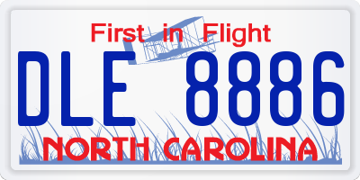 NC license plate DLE8886