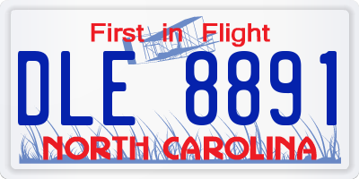 NC license plate DLE8891