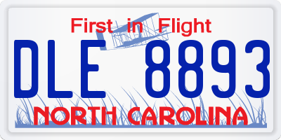 NC license plate DLE8893