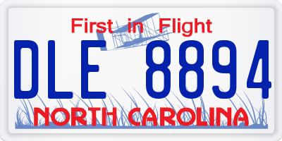 NC license plate DLE8894