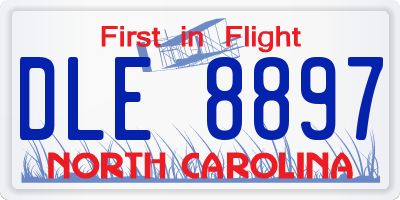 NC license plate DLE8897