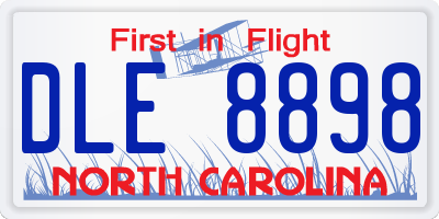 NC license plate DLE8898
